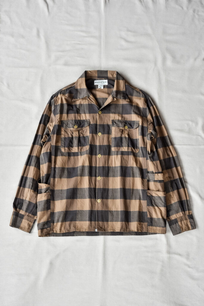 SASSAFRAS Gardener Open Half Cotton Weave Brown Check