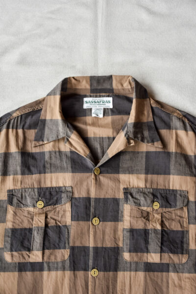 SASSAFRAS Gardener Open Half Cotton Weave Brown Check