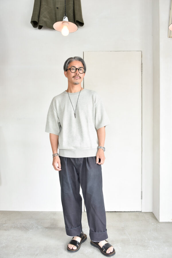 FilMelange CASEY Half Cardigan Stitch Cotton Knit T-Shirt Melange