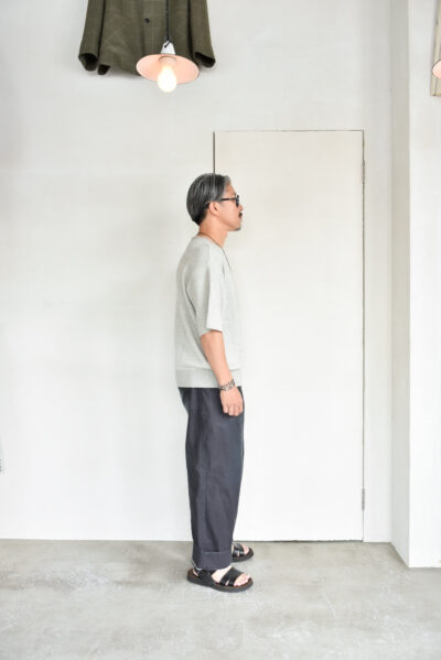 FilMelange CASEY Half Cardigan Stitch Cotton Knit T-Shirt Melange