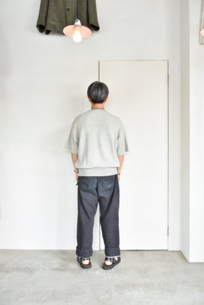 FilMelange CASEY Half Cardigan Stitch Cotton Knit T-Shirt Melange