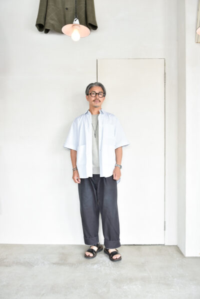 FilMelange CASEY Half Cardigan Stitch Cotton Knit T-Shirt Melange