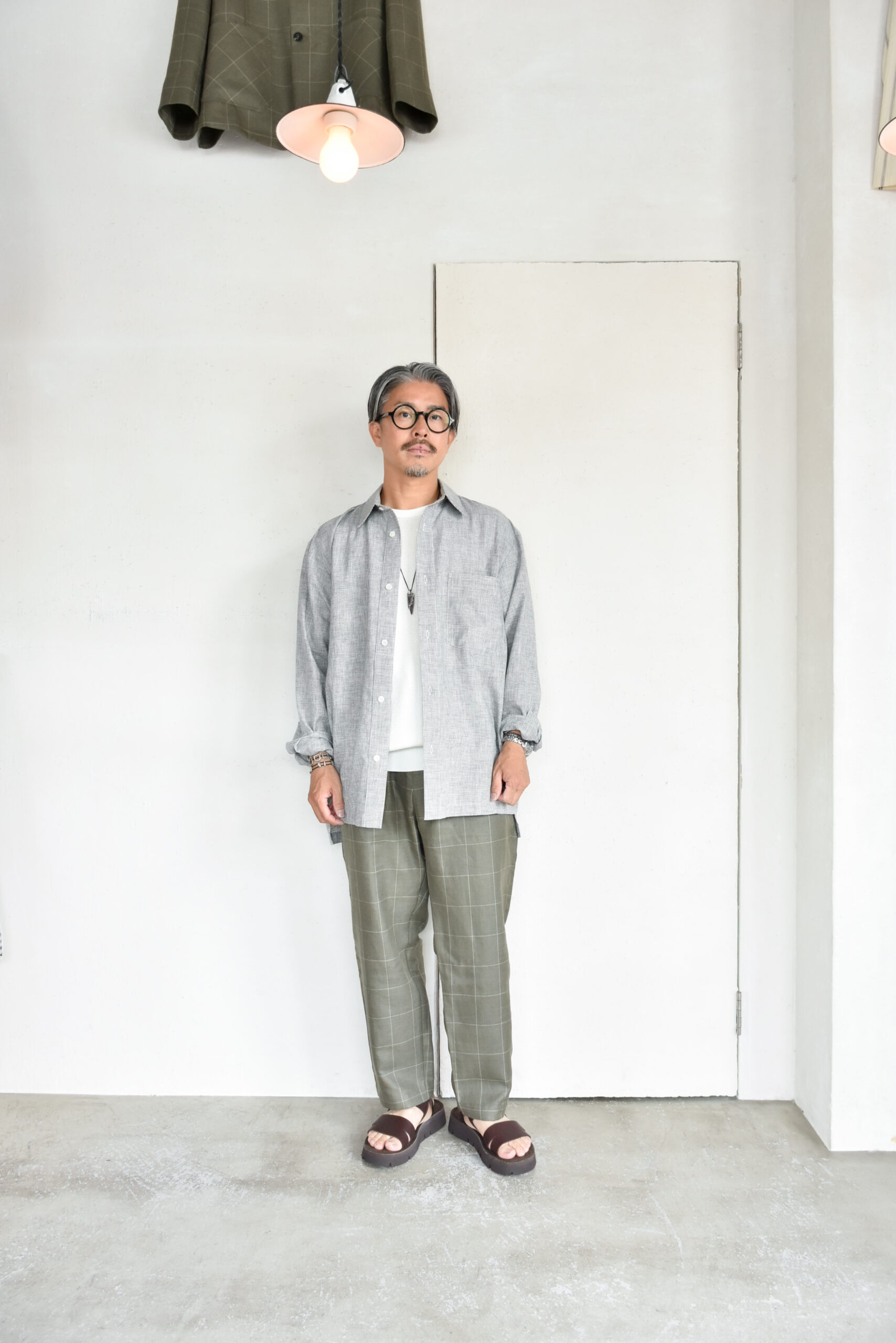 FilMelange CASEY Half Cardigan Stitch Cotton Knit T-Shirt White