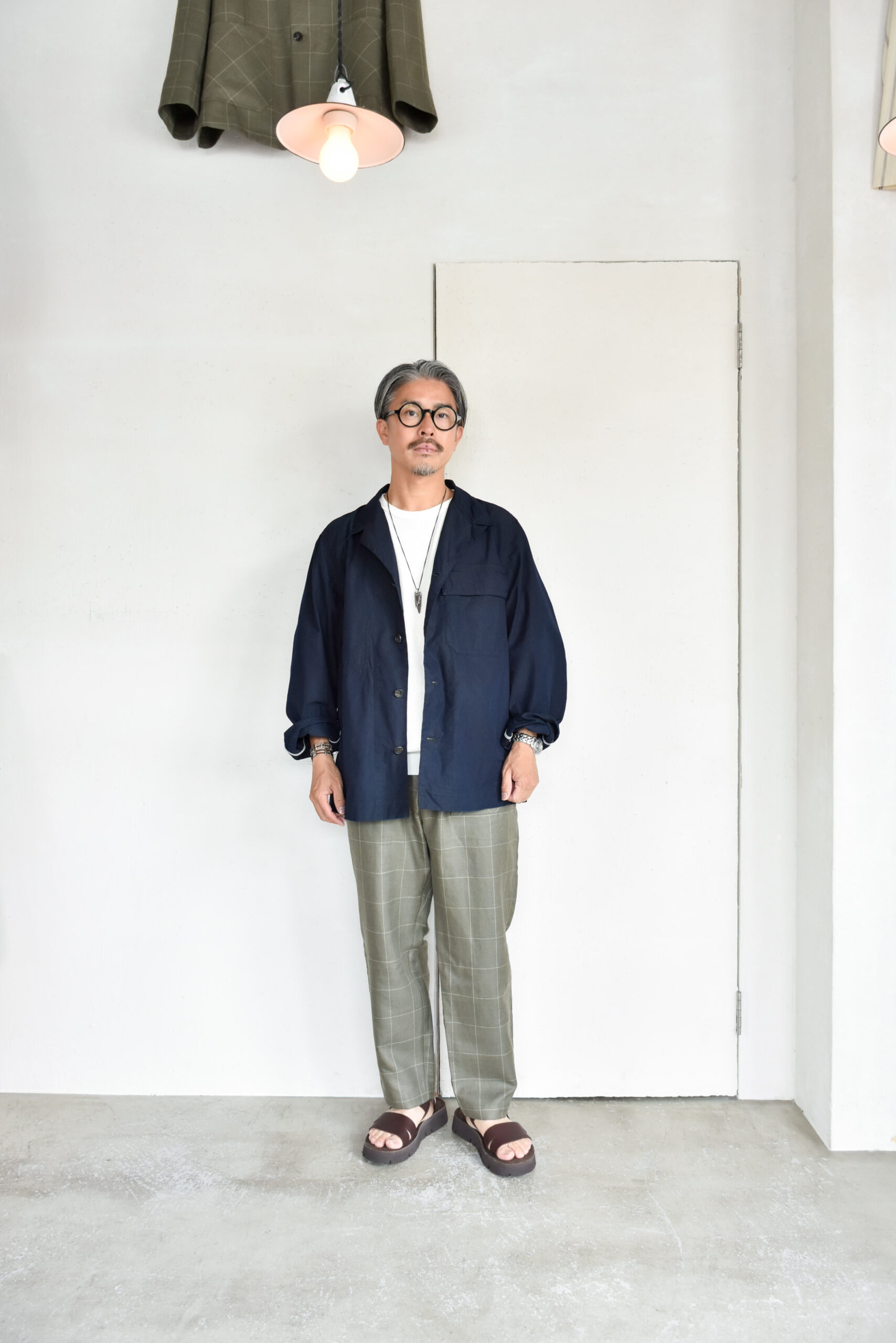 FilMelange CASEY Half Cardigan Stitch Cotton Knit T-Shirt White