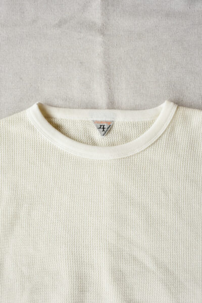 FilMelange CASEY Half Cardigan Stitch Cotton Knit T-Shirt White