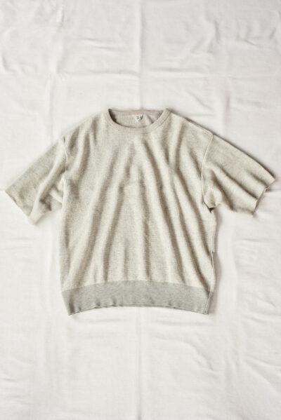 FilMelange CASEY Half Cardigan Stitch Cotton Knit T-Shirt Melange