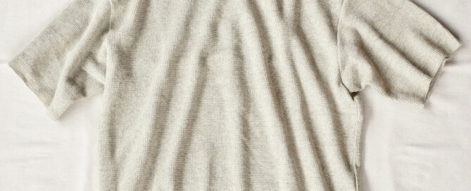 FilMelange CASEY Half Cardigan Stitch Cotton Knit T-Shirt Melange