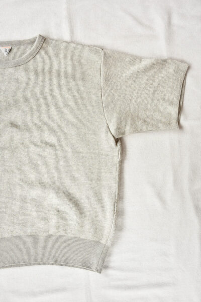 FilMelange CASEY Half Cardigan Stitch Cotton Knit T-Shirt Melange