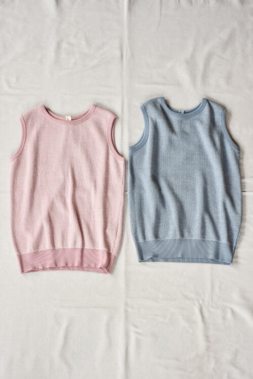 FilMelange CARINA Half Cardigan Stitch Cotton Knit No Sleeve