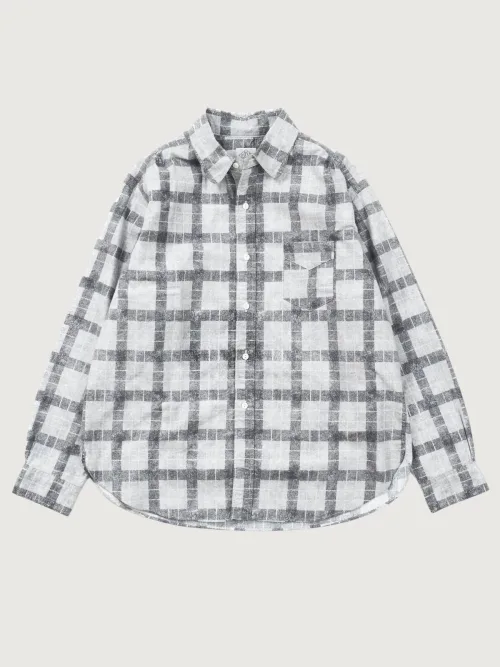 Post O’Alls Rounder printed cotton flannel ash