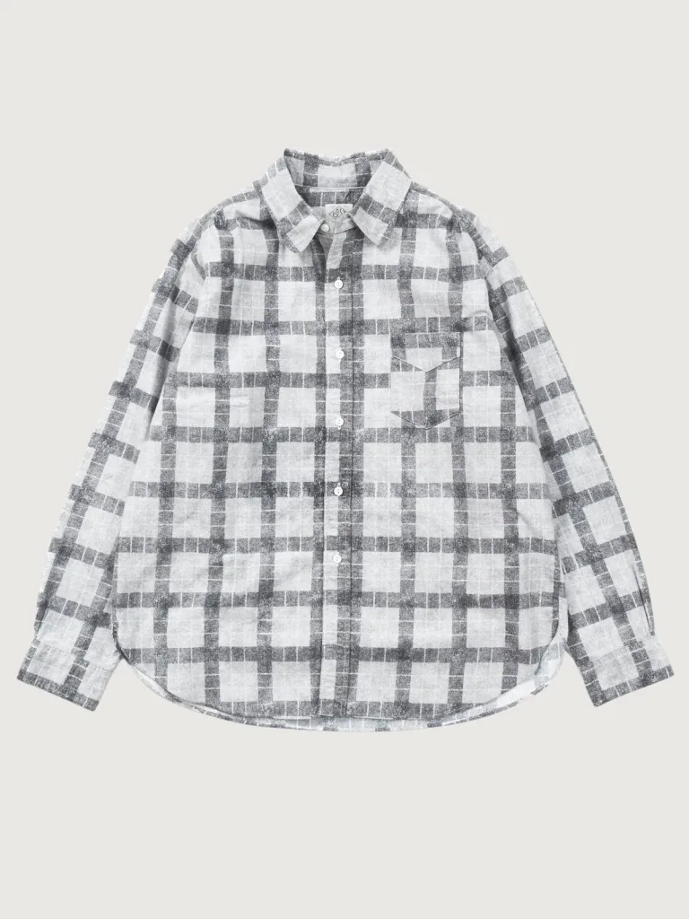 Post O’Alls Rounder printed cotton flannel ash