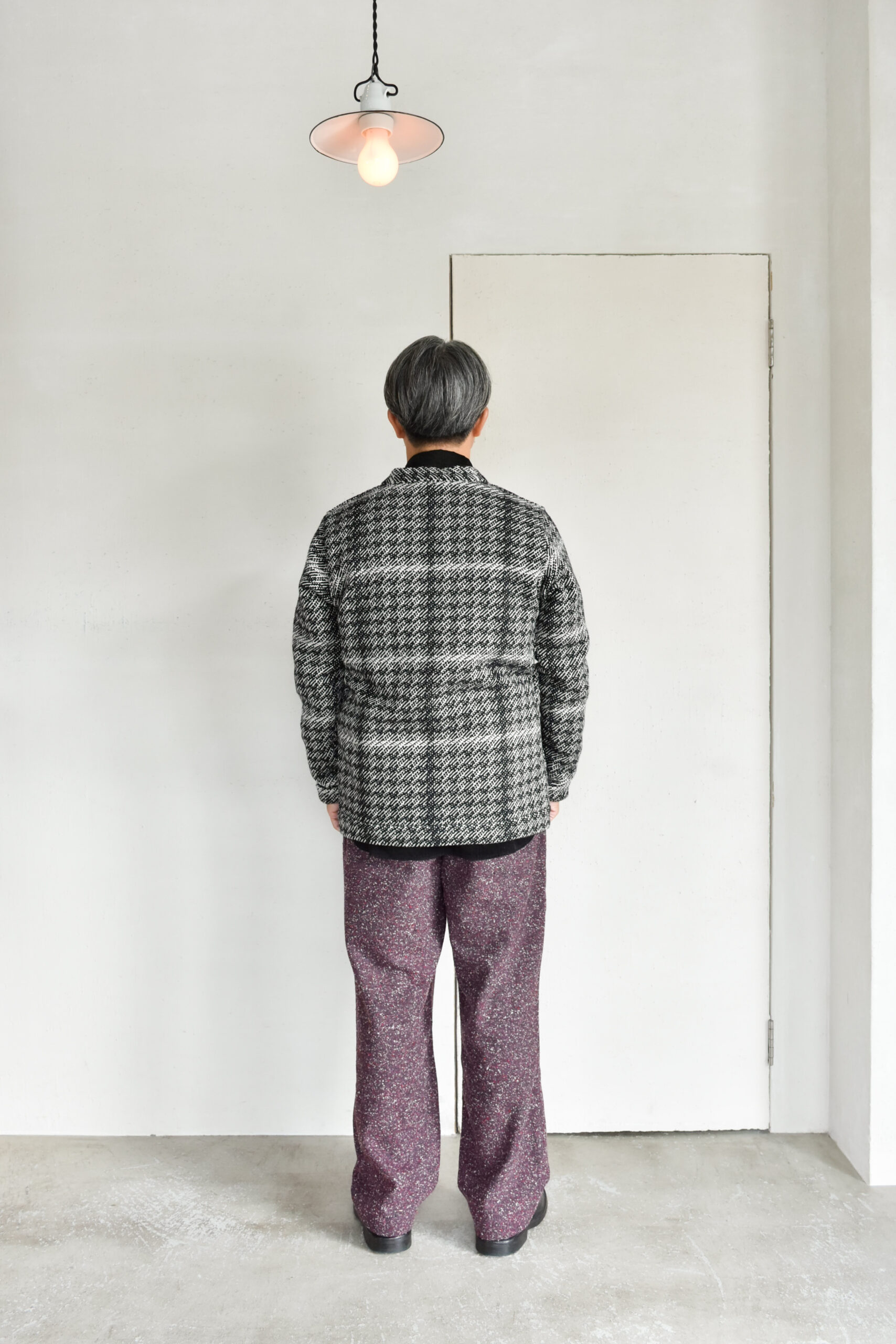 Frank Leder Black White Chequered Wool Cardigan