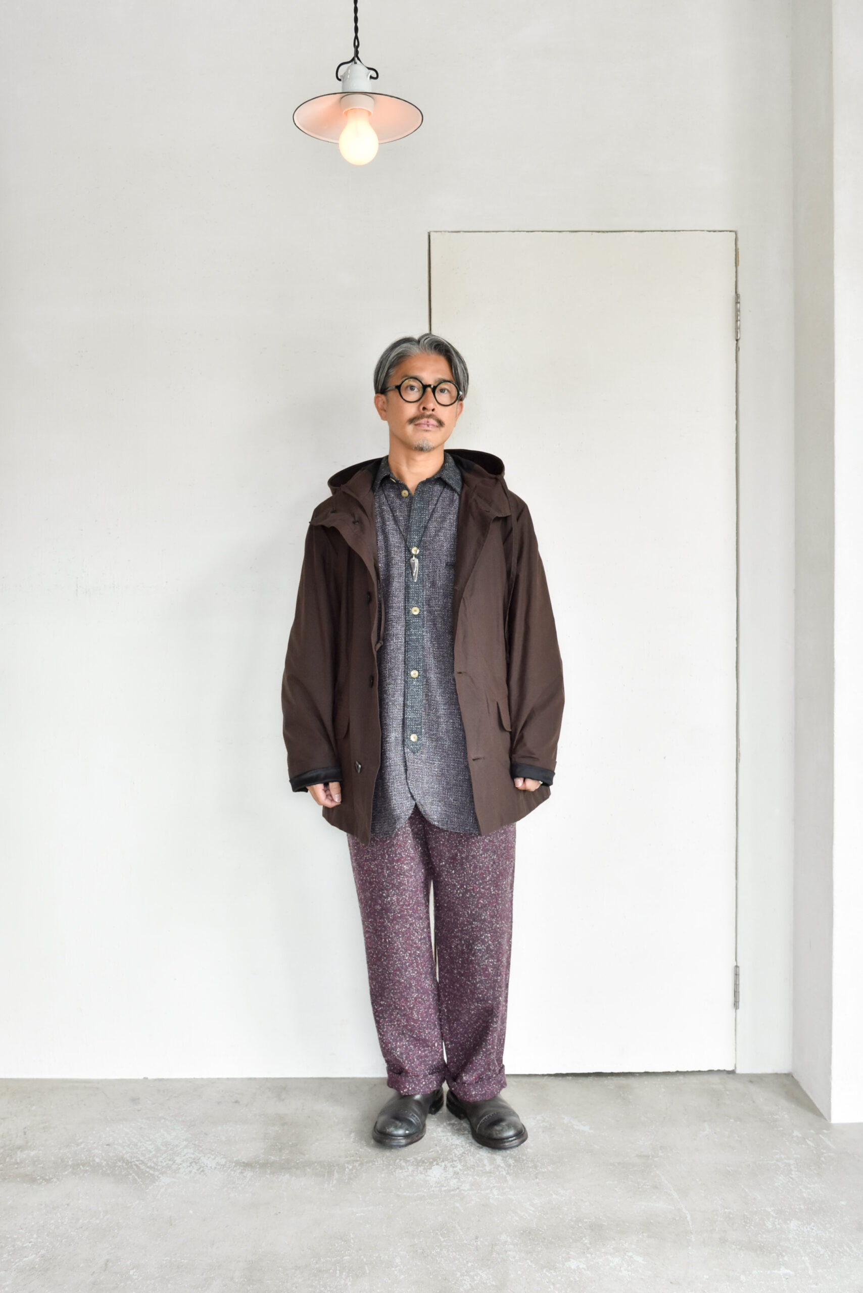 Frank Leder 2 Tone Brown Wool Old Style Shirt