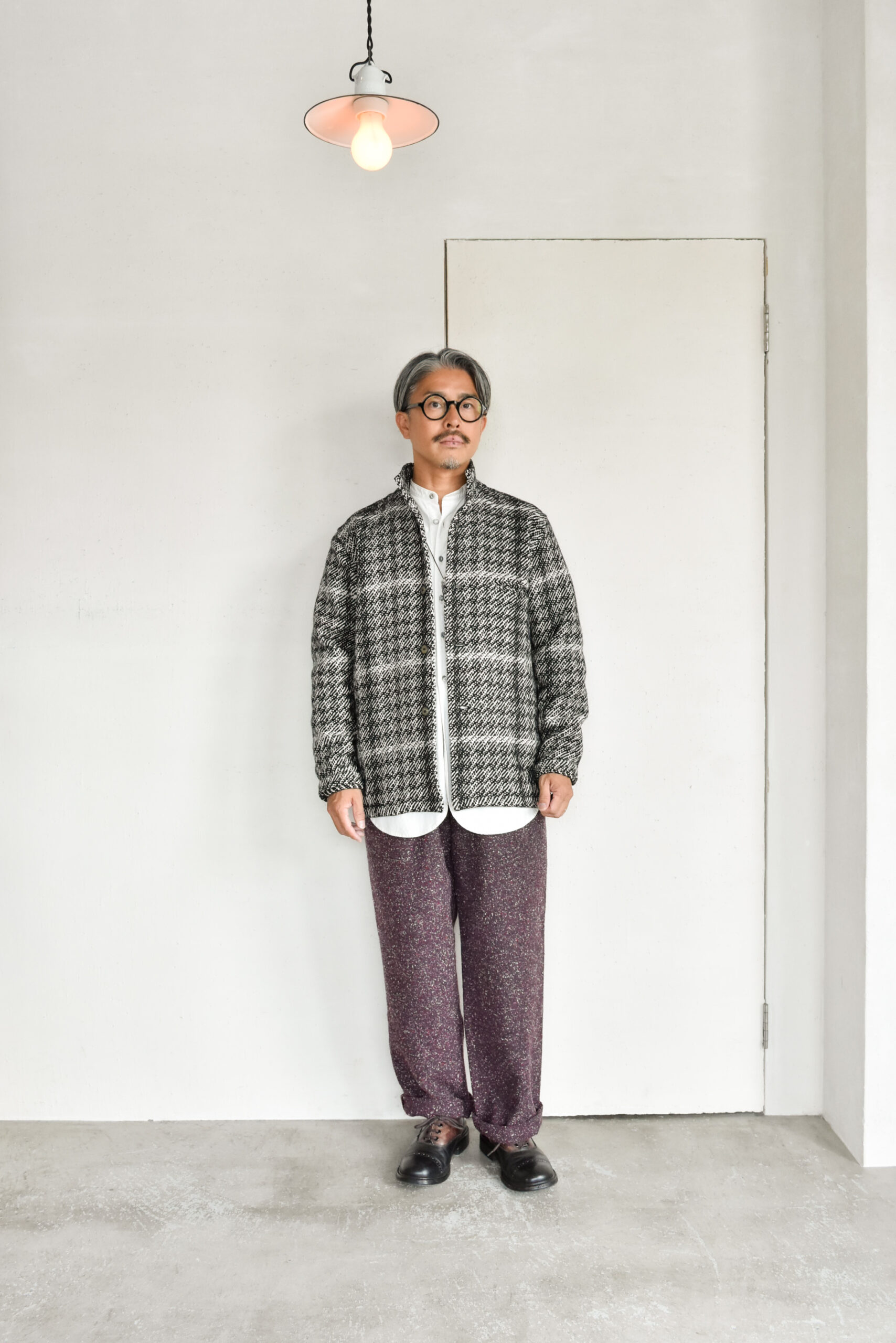 Frank Leder Black White Chequered Wool Jacket with Pocket