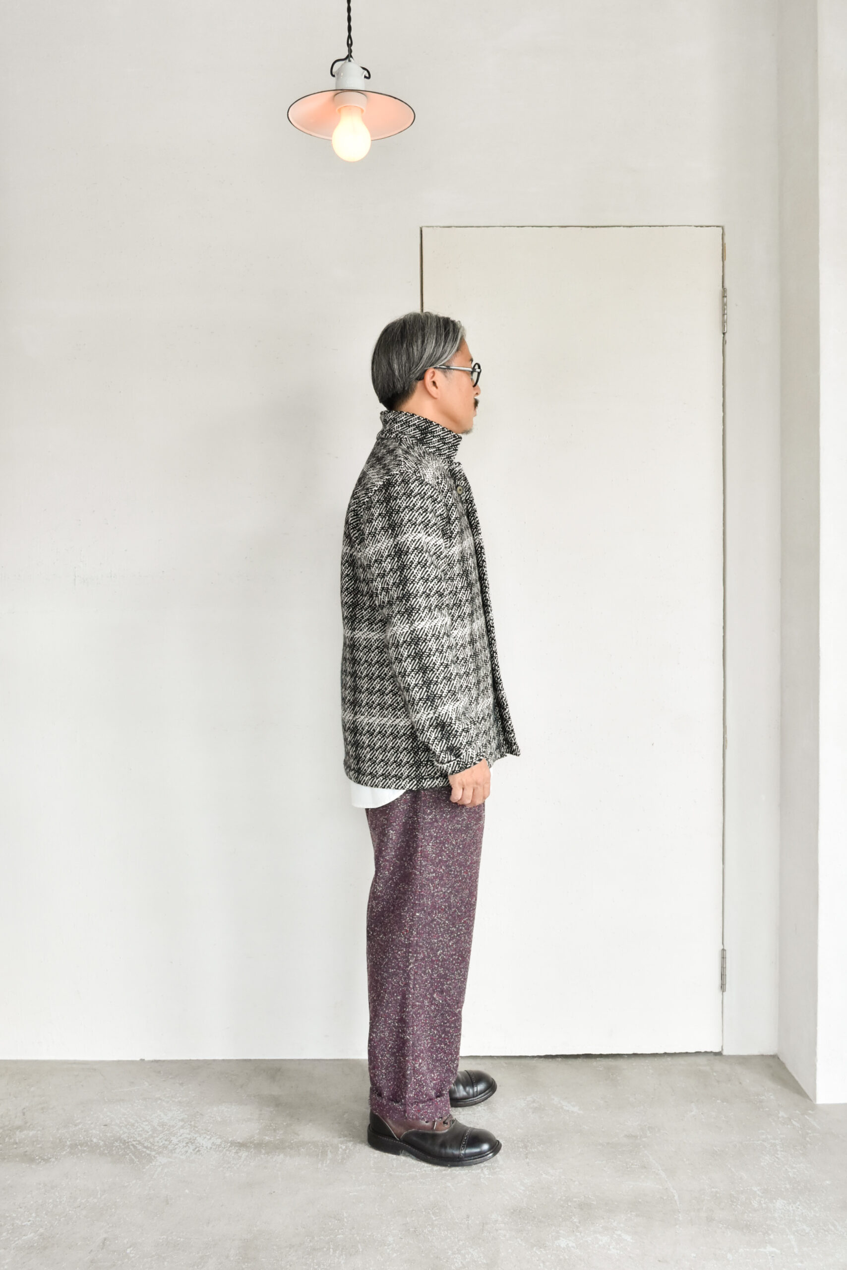 Frank Leder Black White Chequered Wool Jacket with Pocket