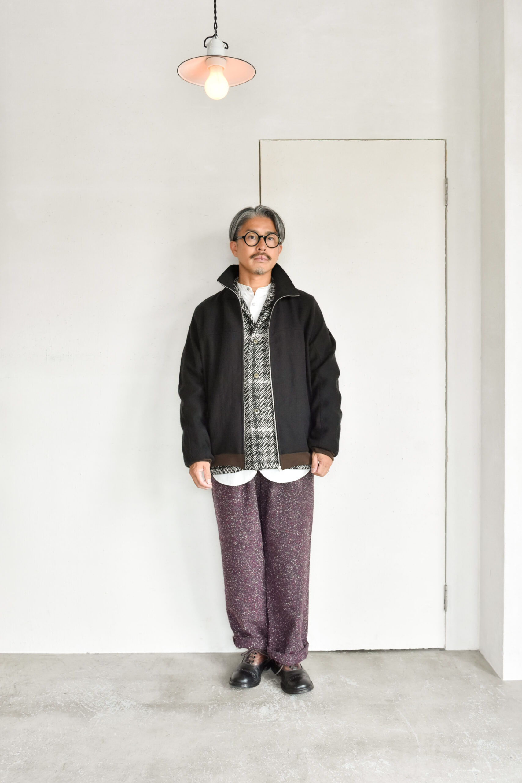 Frank Leder Black White Chequered Wool Jacket with Pocket