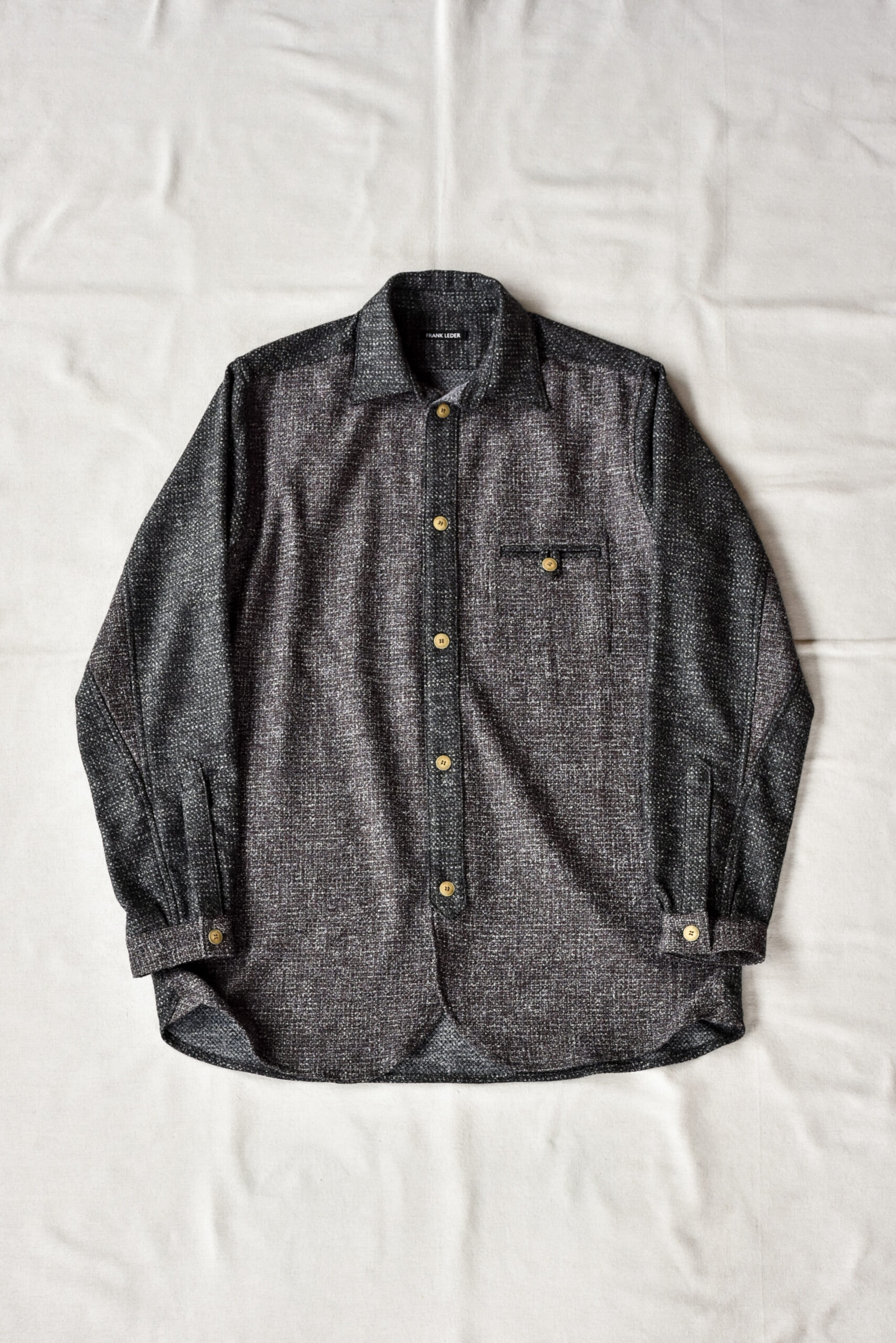 Frank Leder 2 Tone Brown Wool Old Style Shirt