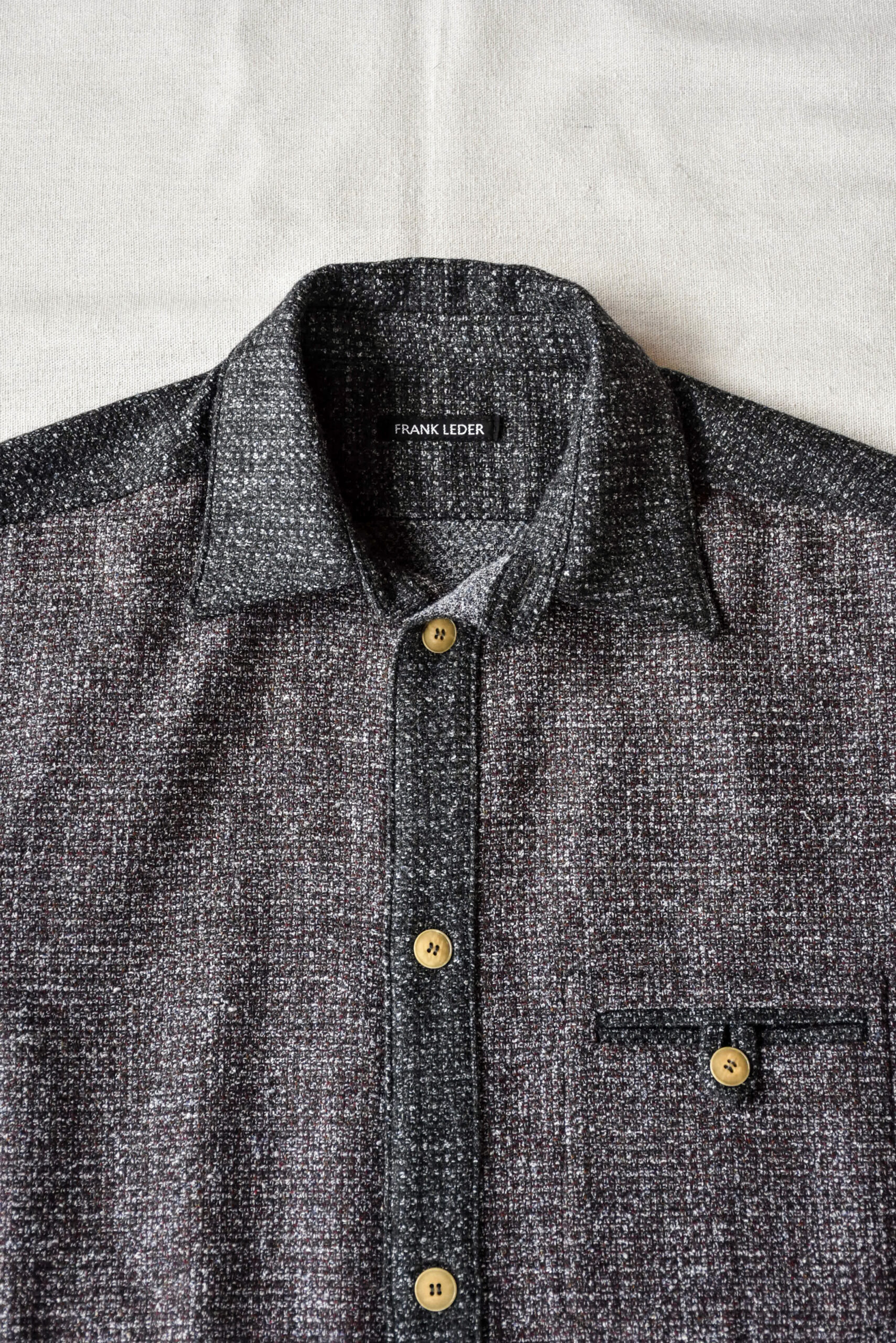 Frank Leder 2 Tone Brown Wool Old Style Shirt