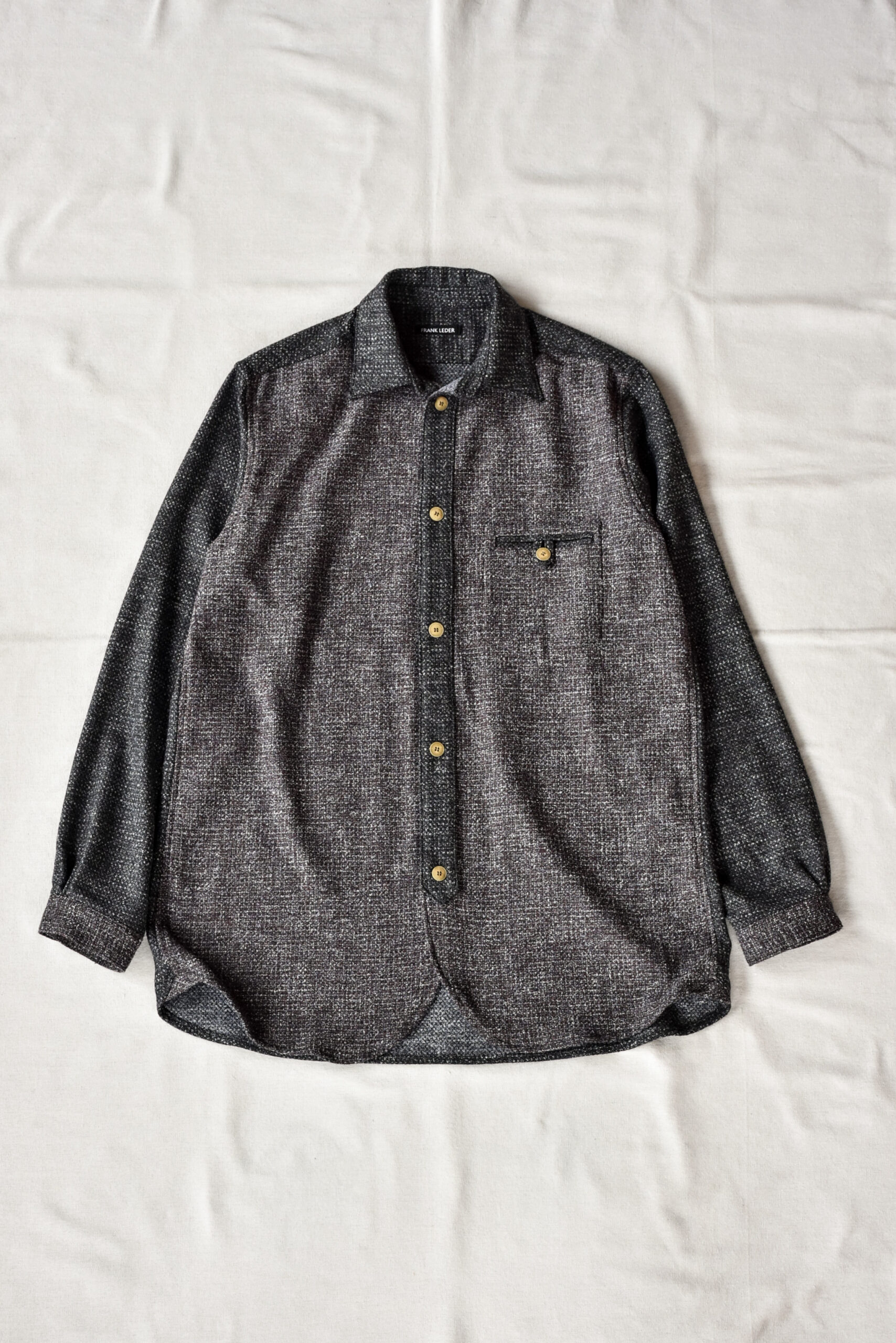 Frank Leder 2 Tone Brown Wool Old Style Shirt