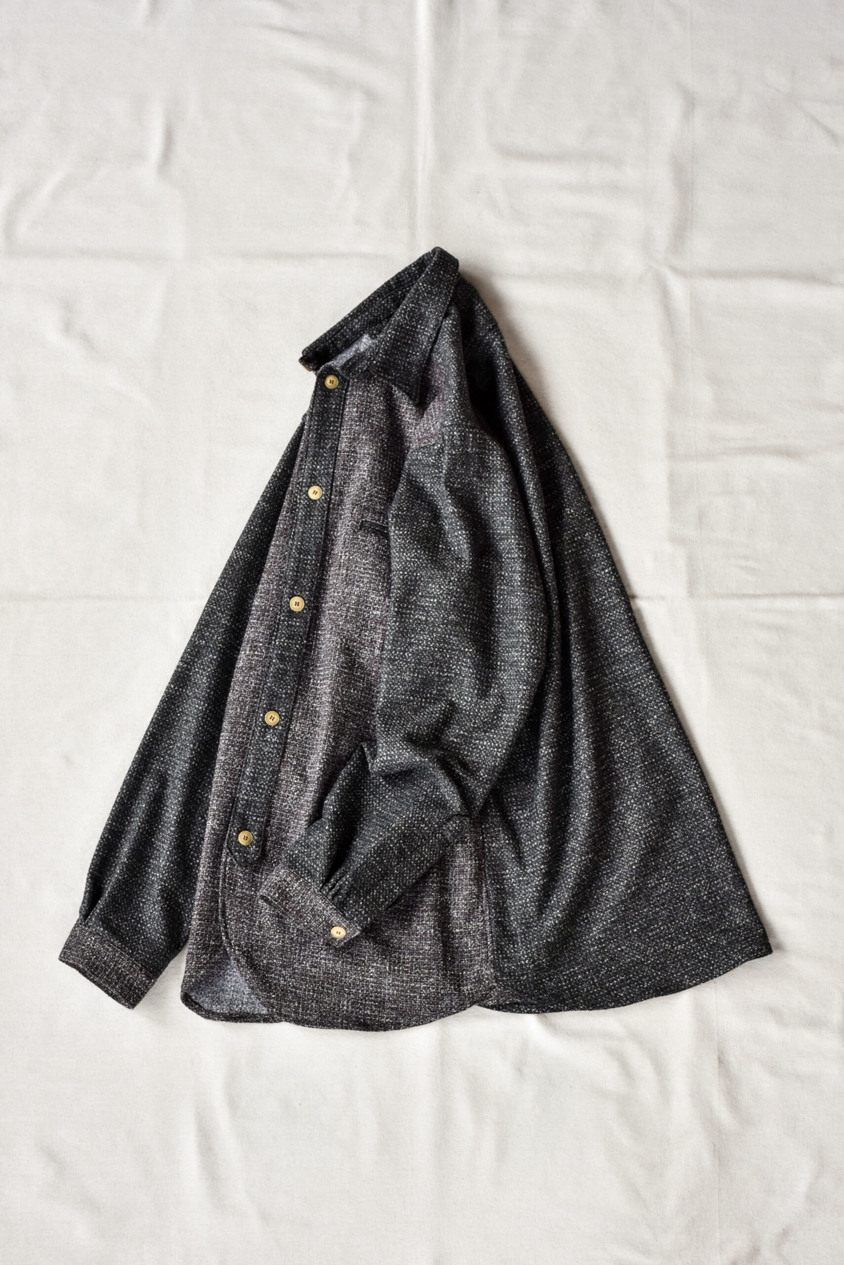 Frank Leder 2 Tone Brown Wool Old Style Shirt