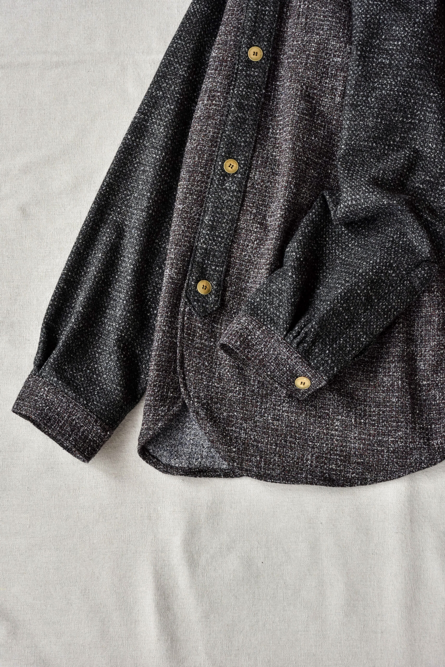 Frank Leder 2 Tone Brown Wool Old Style Shirt