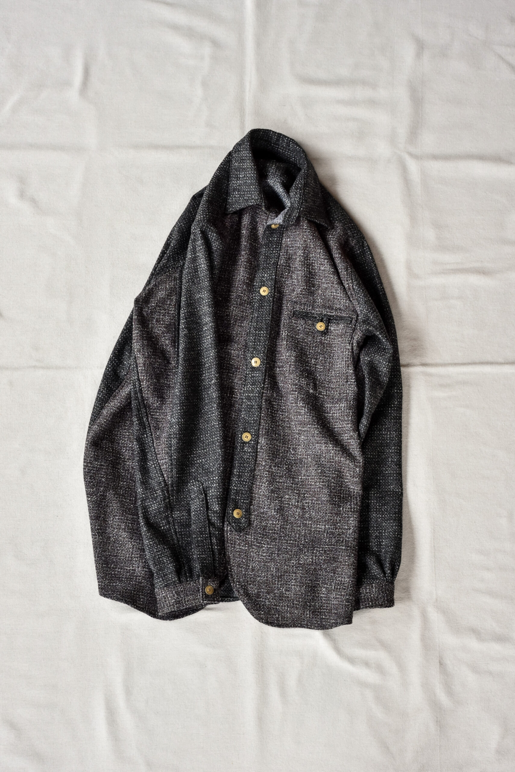 Frank Leder 2 Tone Brown Wool Old Style Shirt