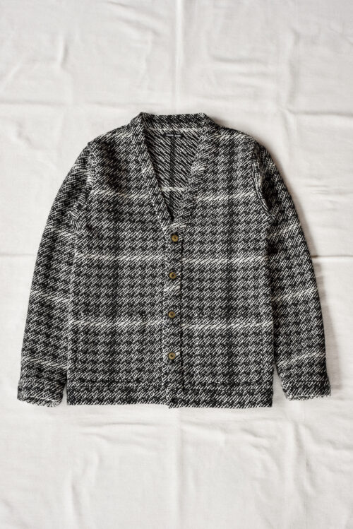 Frank Leder Black White Chequered Wool Cardigan
