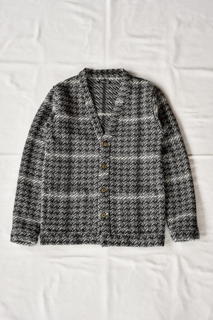 Frank Leder Black White Chequered Wool Cardigan