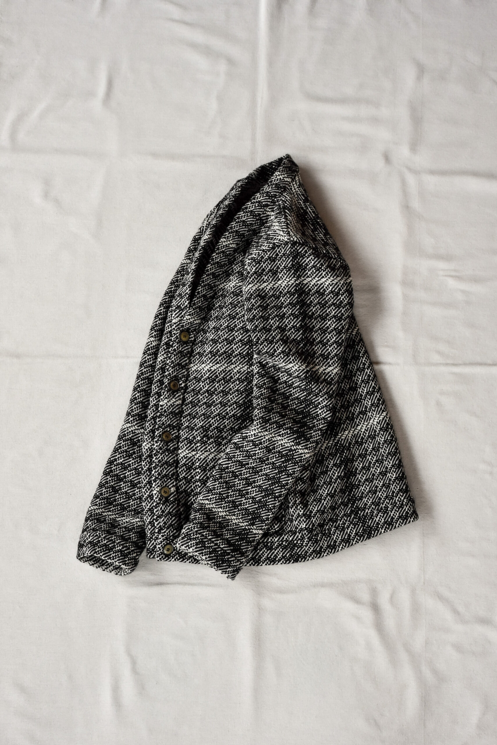 Frank Leder Black White Chequered Wool Cardigan