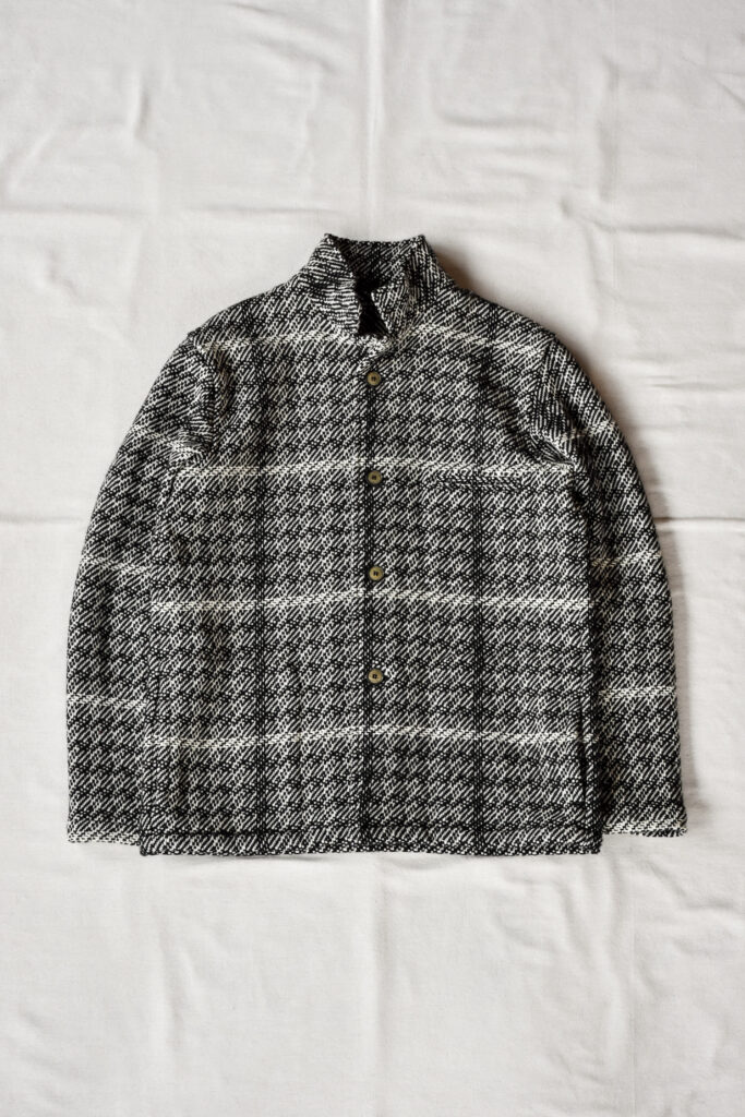 Frank Leder Black White Chequered Wool Jacket with Pocket