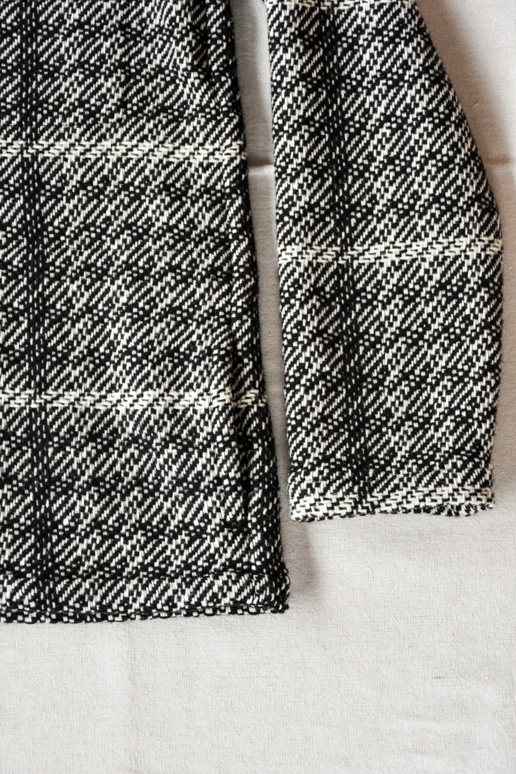 Frank Leder Black White Chequered Wool Jacket with Pocket