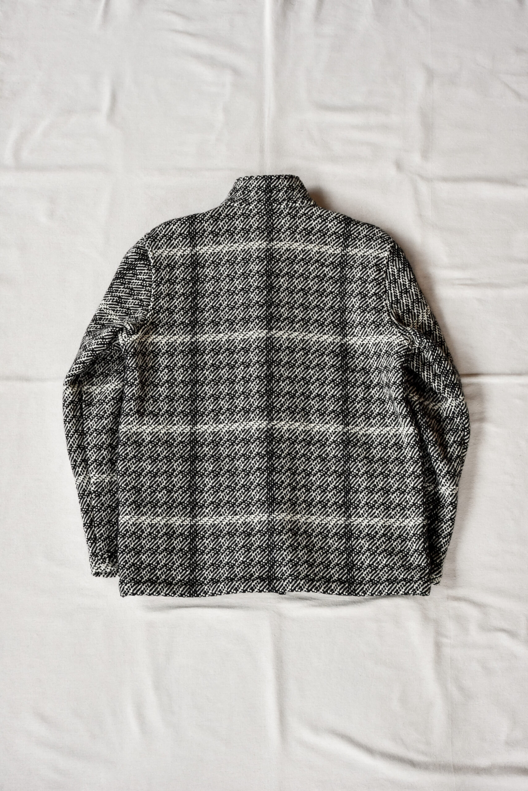 Frank Leder Black White Chequered Wool Jacket with Pocket