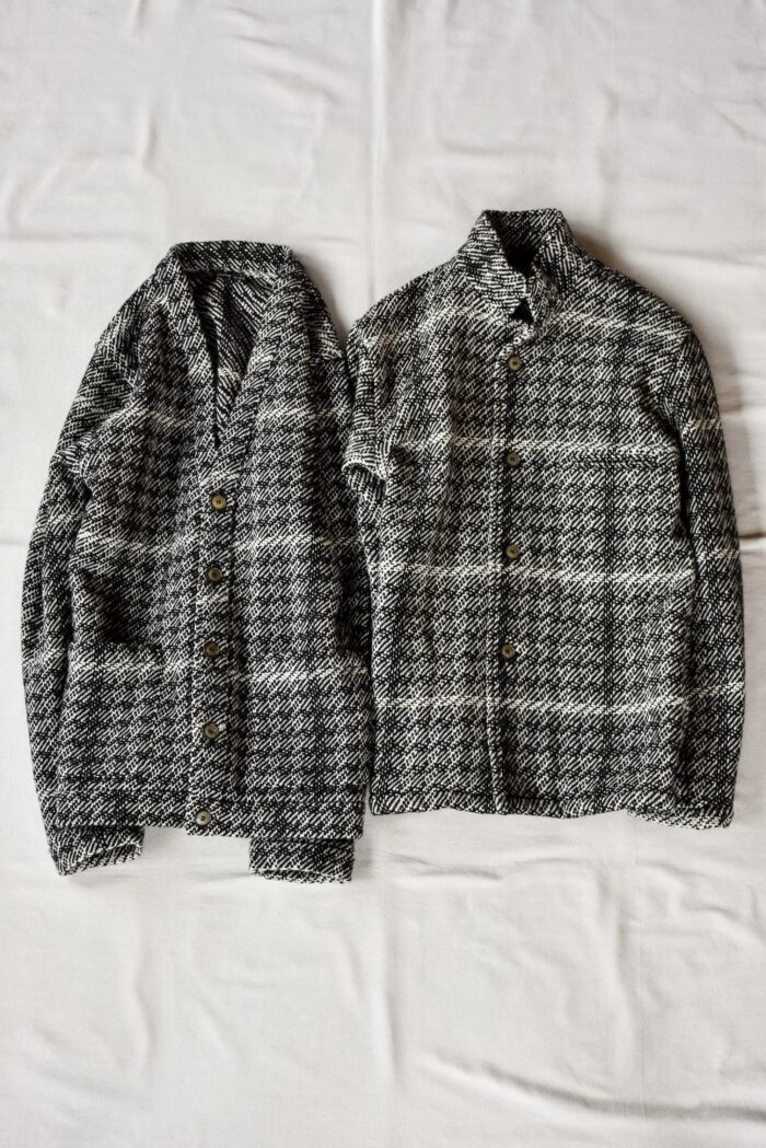 Frank Leder Black White Chequered Wool Jacket with Pocket | kado