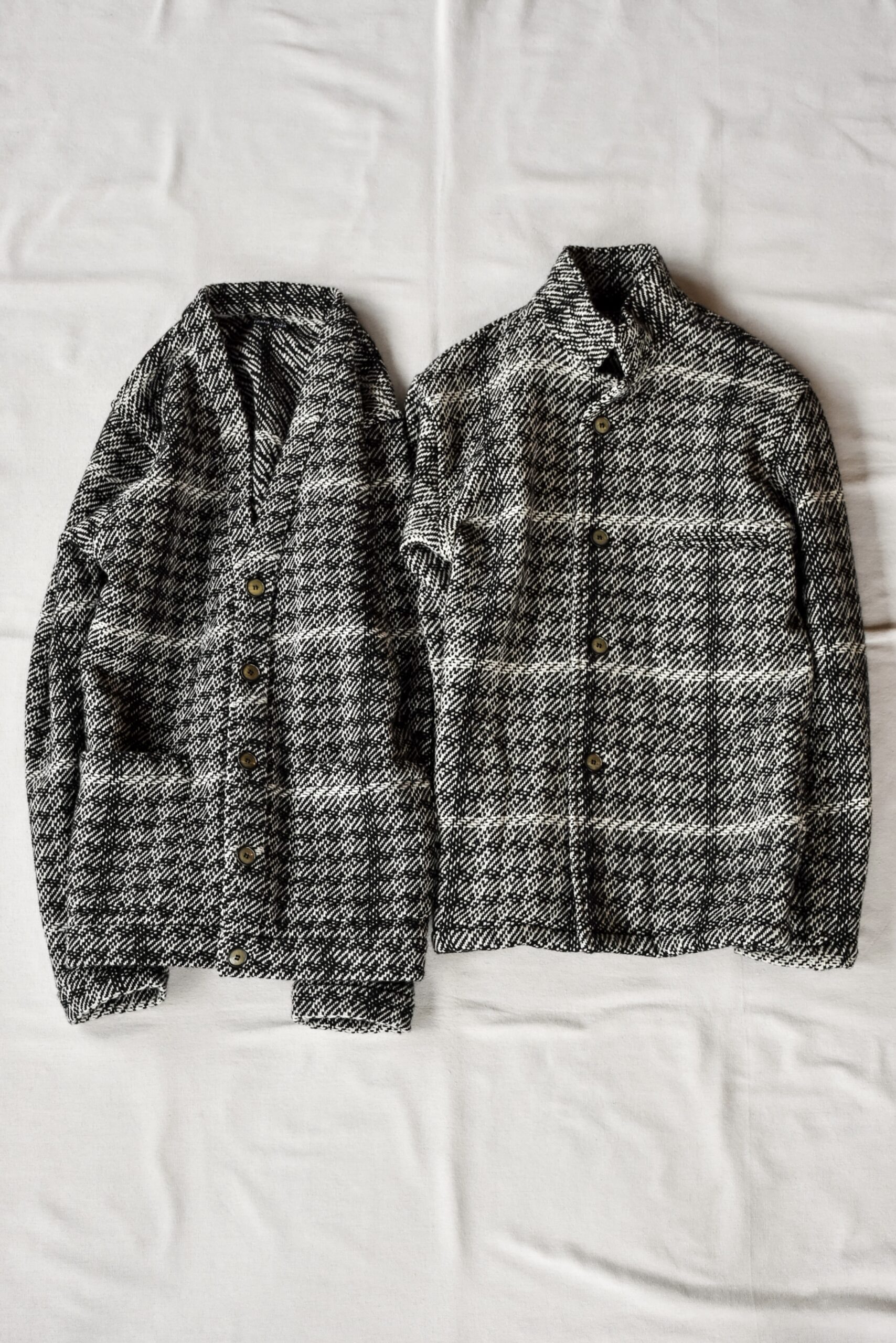 Frank Leder Black White Chequered Wool Jacket & Cardigan