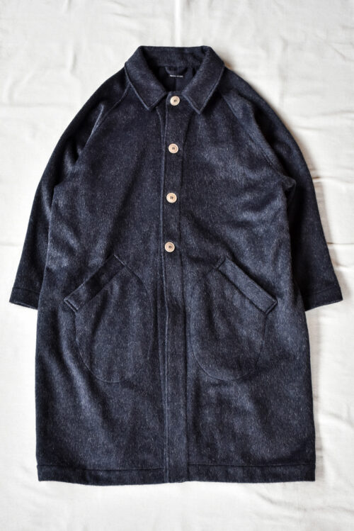 Frank Leder Navy Wool Alpaca Duster Coat