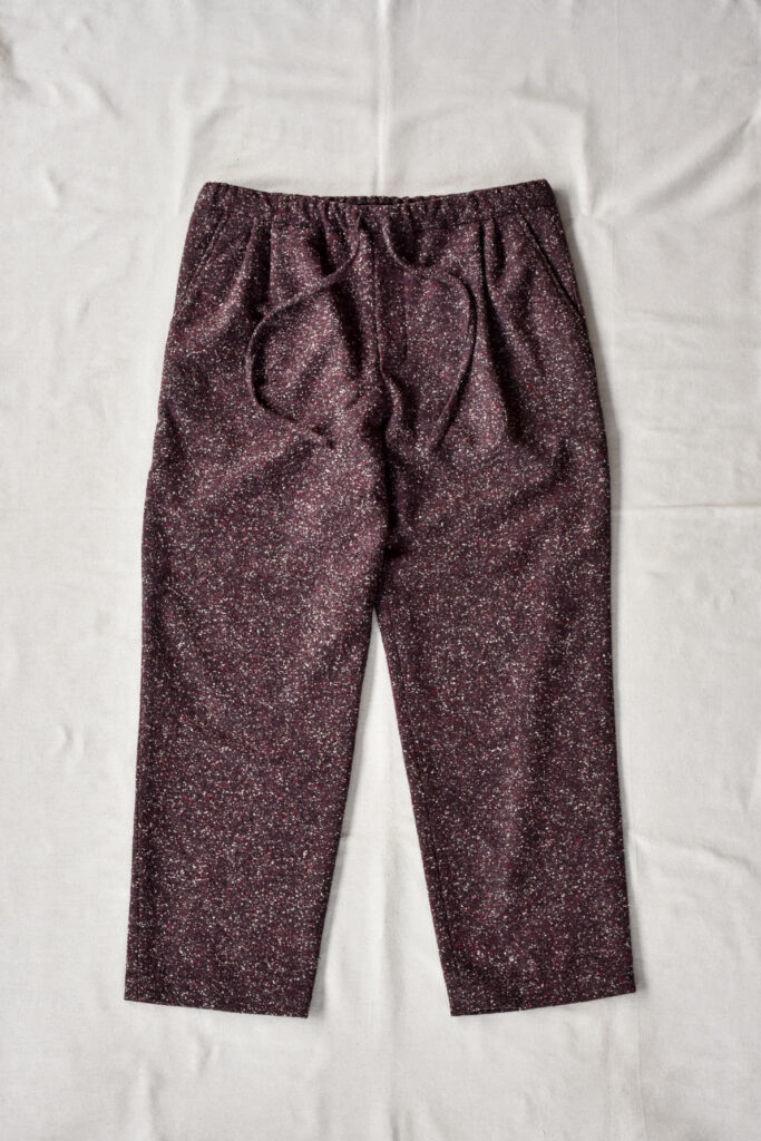 Frank Leder Dotted Red Wool 2 Tuck Drawstring Trousers