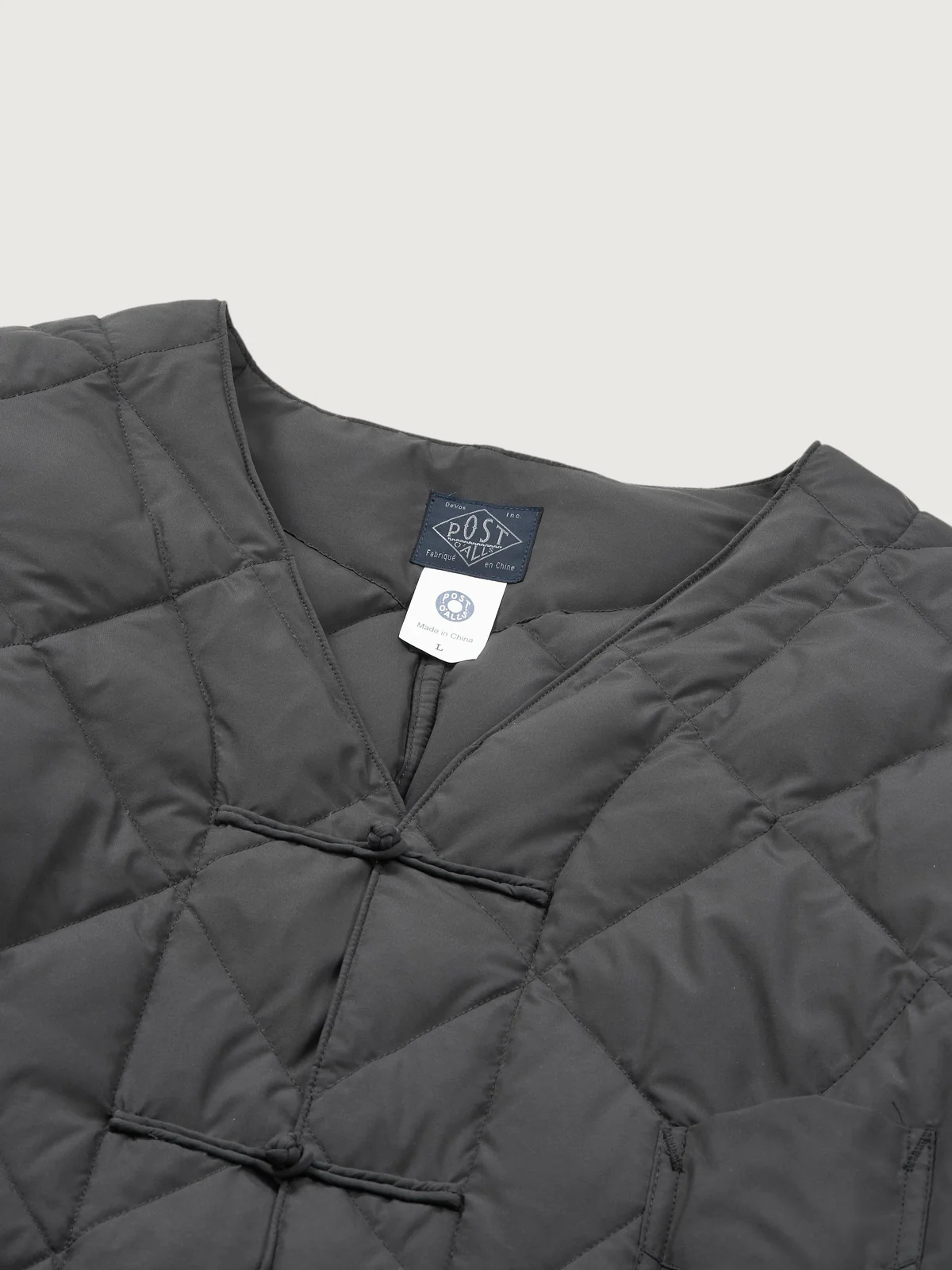 Post O’Alls POST Chinois DV Down Jacket Polyester Poplin Grey
