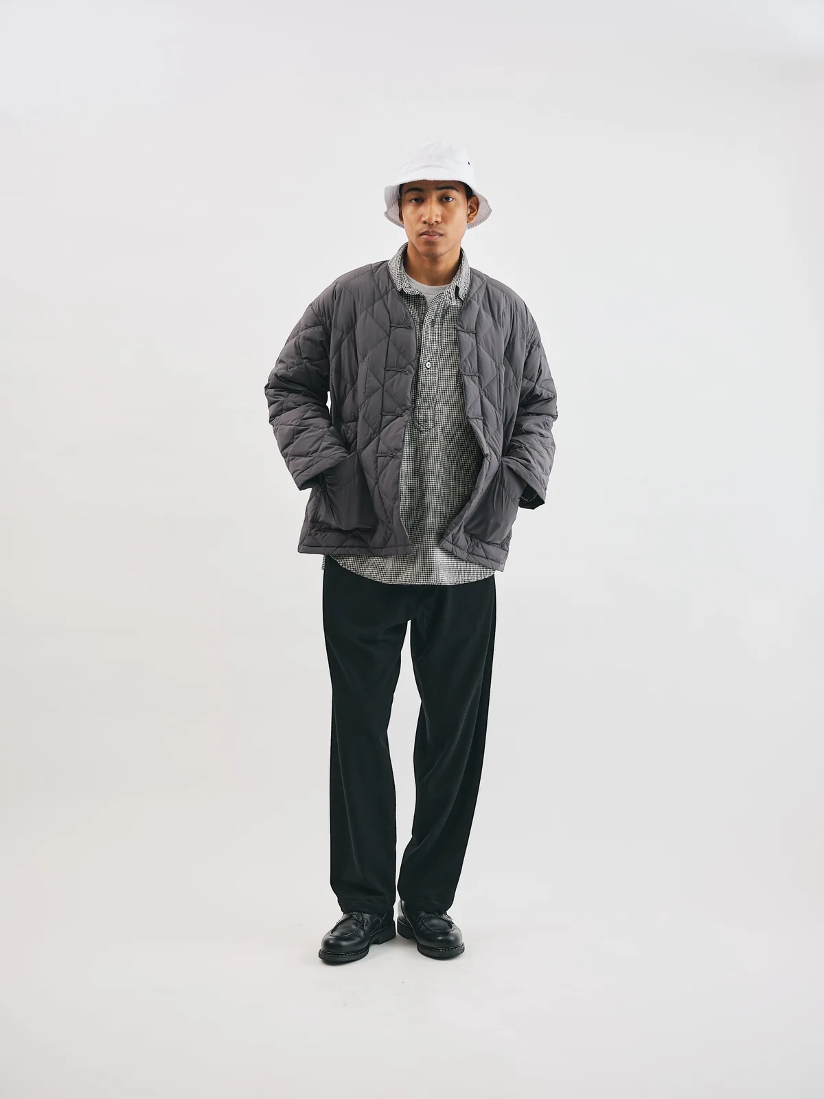Post O’Alls POST Chinois DV Down Jacket Polyester Poplin Grey